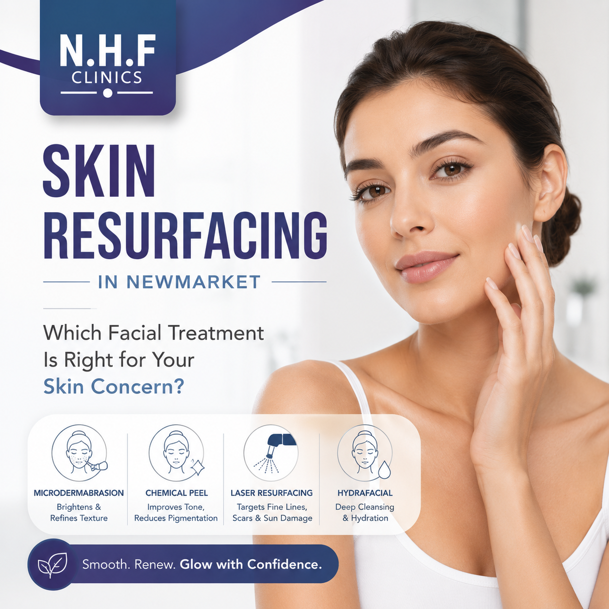 Skin resurfacing in Newmarket; choosing the right facial treatment for your concern at N.H.F Clinics