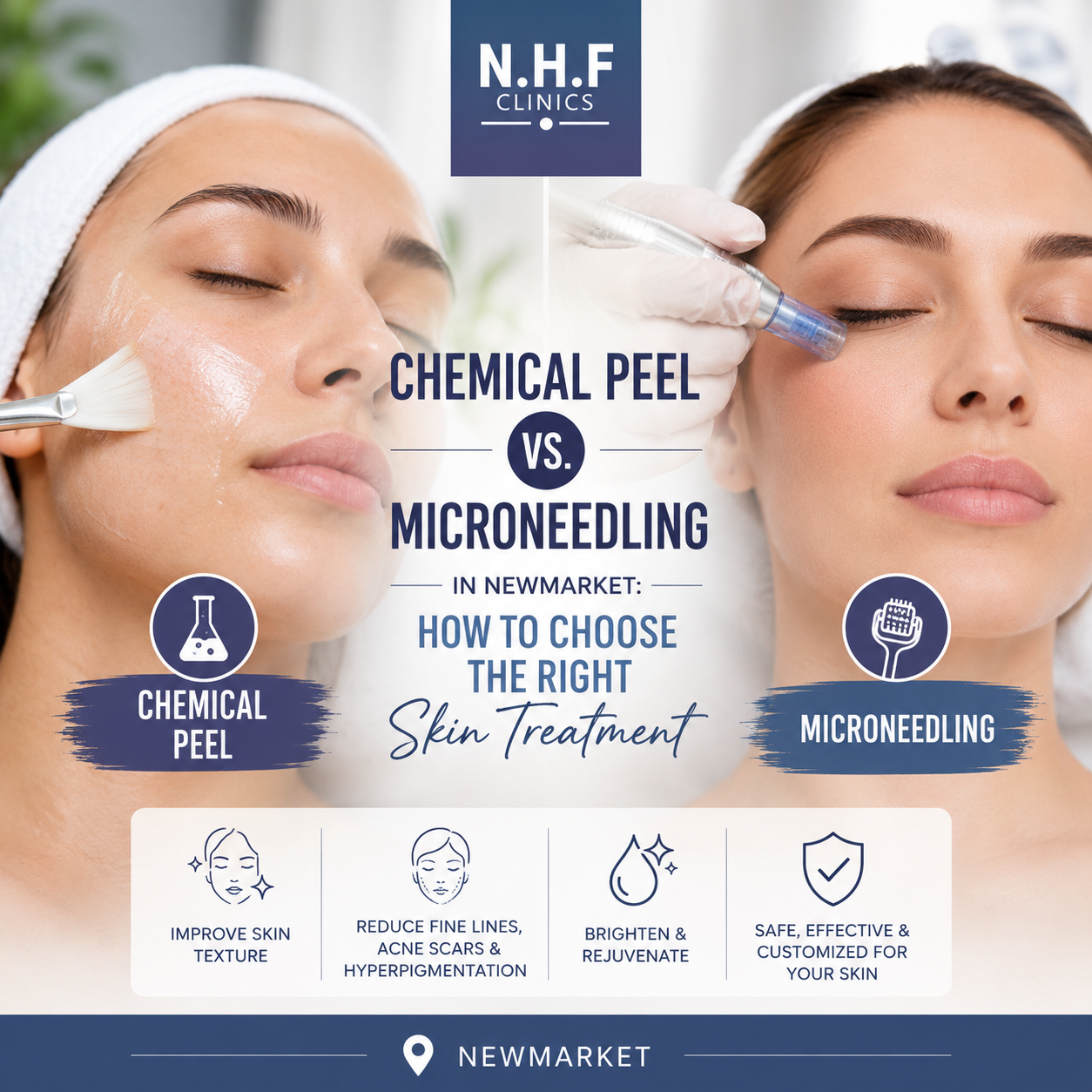  Chemical peel vs microneedling in Newmarket — comparing skin treatments at N.H.F Clinics