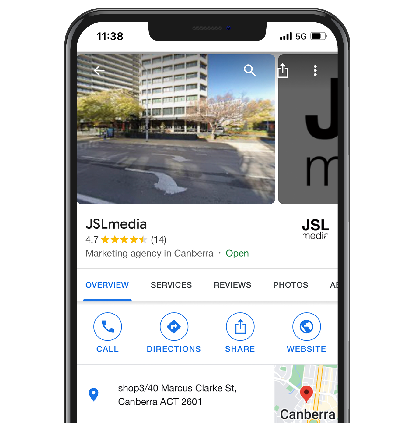 A cell phone with a google maps app open on it