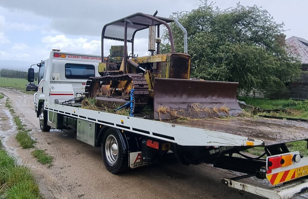 Towing Bulldozer — Warragul, VIC — Accident Towing Gippsland Towing Bulldozer — Warragul, VIC — Accident Towing Gippsland
