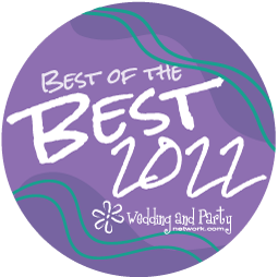Purple “Best of the Best 2022” badge for Wedding and Party Network.