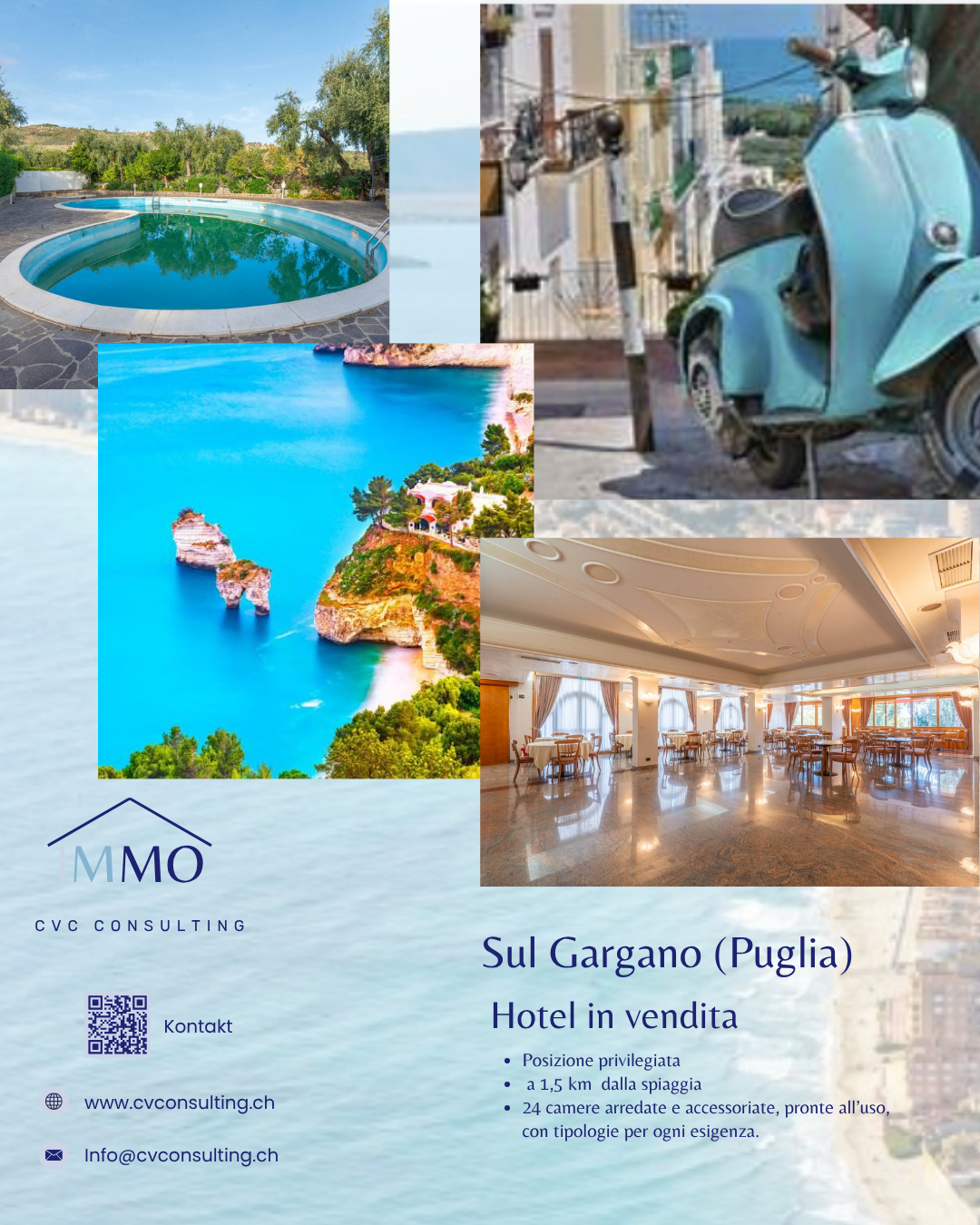 Hotel zum Verkauf in Sul Gargano, Apulien, mit Pool, Meerblick, Roller und hellen Innenräumen (Fotos)