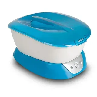 Paraffin Wax Blue and white electric foot spa massager with lid and control buttons
