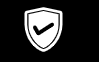 Black shield with a checkmark icon