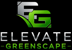 Black and green E G logo with “ELEVATE-GREENSCAPE” text on a dark background