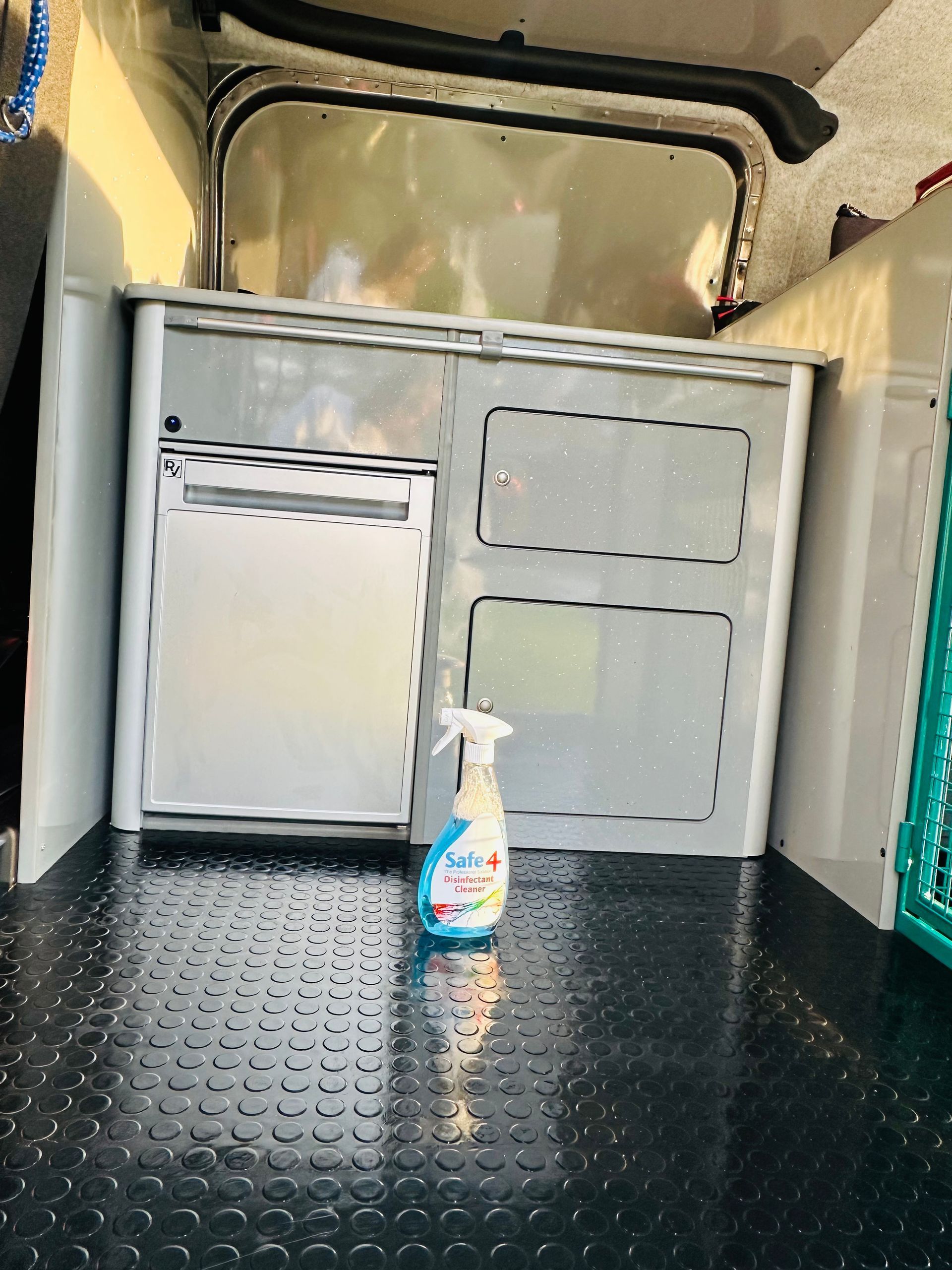 Inside the pet courier van 