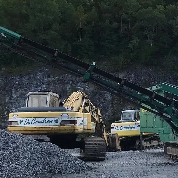 Yellow excavators with 