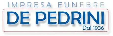 Logo dell'Impresa Funebre De Pedrini, in caratteri blu, con la scritta "Dal 1936" 