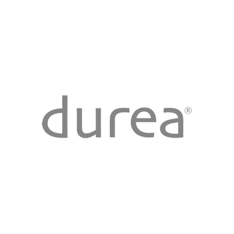 Ein Logo für ein Unternehmen namens Durea auf weißem Hintergrund.