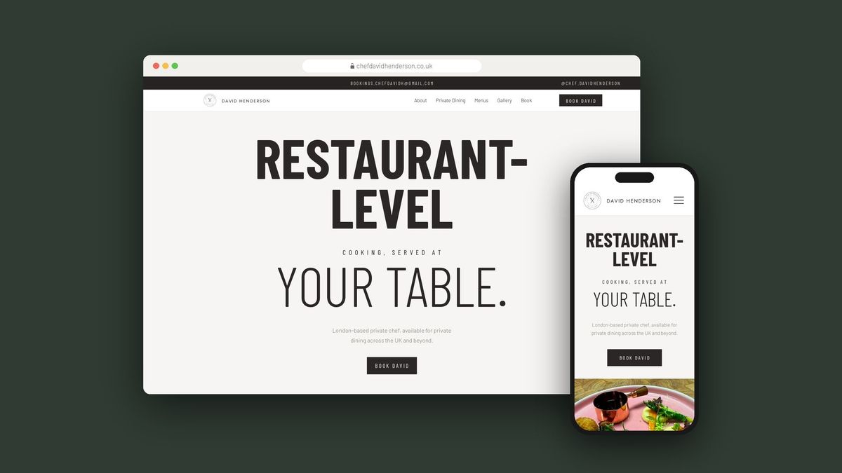 Chef David Henderson brand and website by REGO Creative