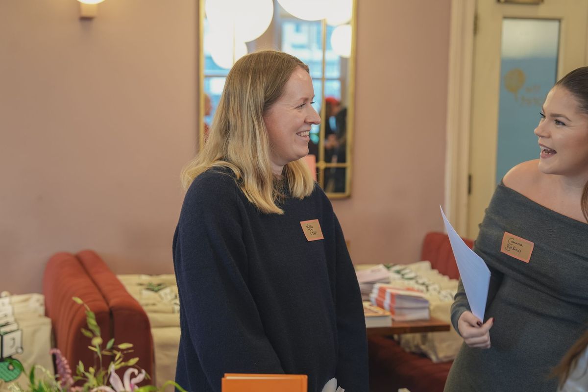 Ellie Crisp of Coral Press at the Coral Press launch event, by REGO Creative