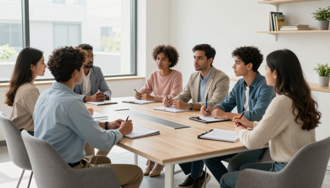 Diverse support team planning