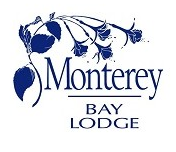 Monterey Bay Lodge logo with blue floral design and serif text