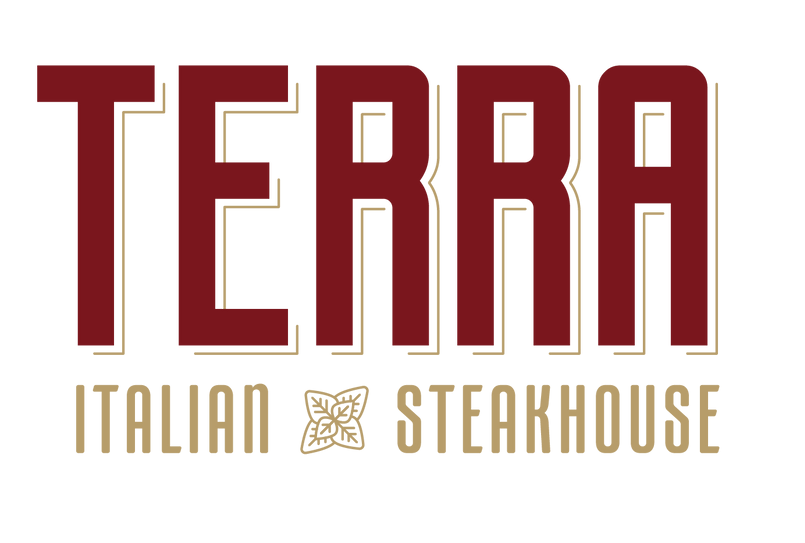 Terra italian steakhouse logo on a white background