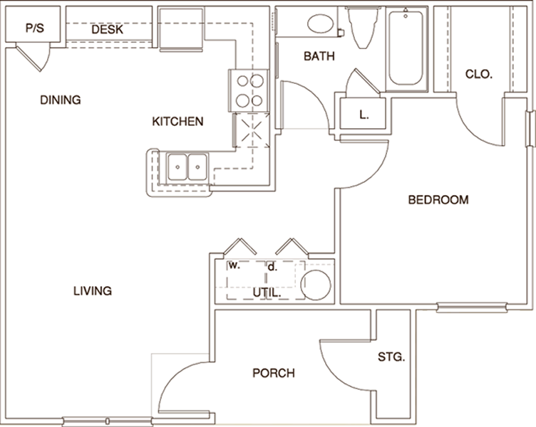 A black and white floor plan of a bedroom apartment