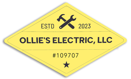 Yellow diamond logo for Ollie&rsquo;s Electric, LLC with crossed tools, ESTD 2023, and #109707