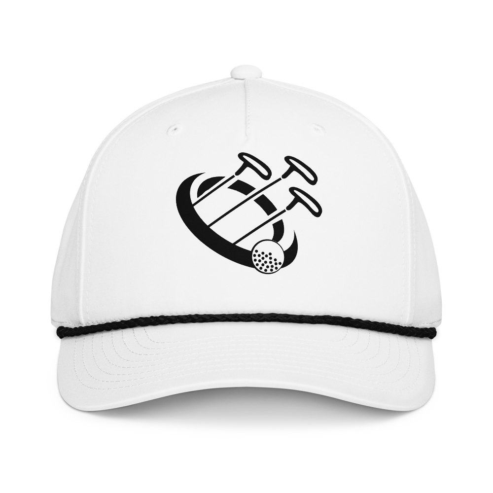 I Three Putt Golf - White with Black Rope Golf Hat