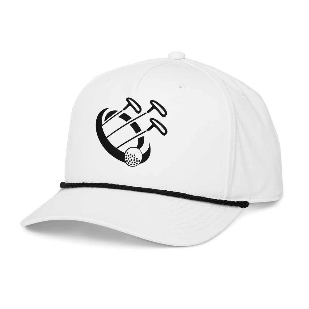 I Three Putt Golf - White with Black Rope Golf Hat
