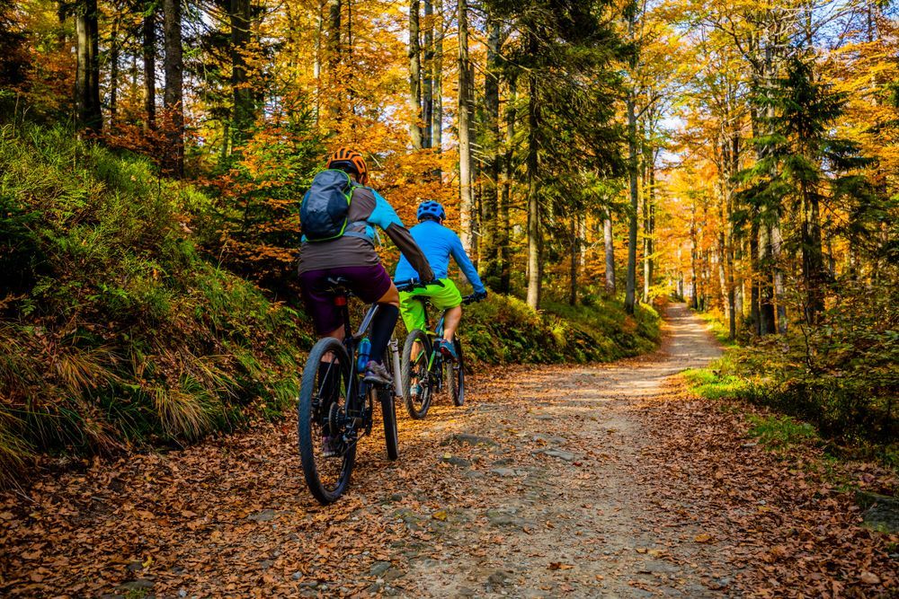 Biking through nearby trails of Eagles Nest