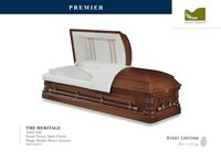 Burial casket made of wood and white liner