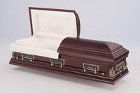 wood casket with the lid open