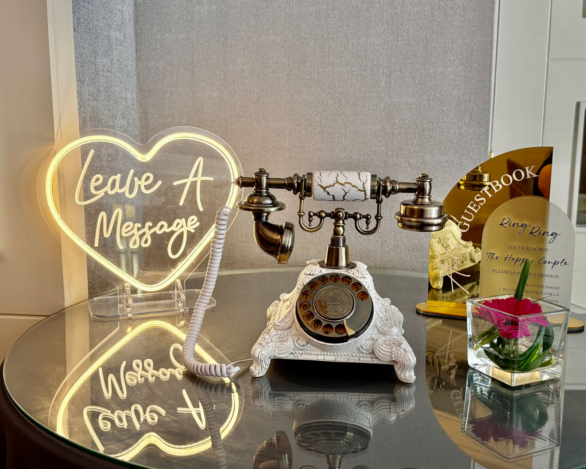 Audio guest book phone at a wedding in Cork