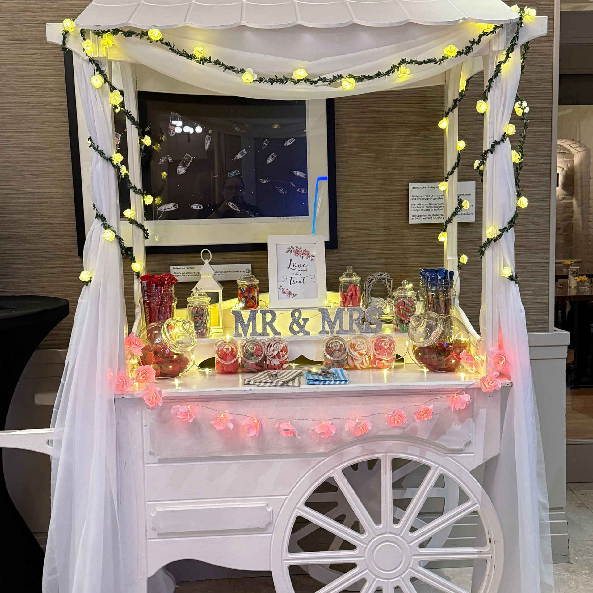 Candy cart at a wedding in Cork