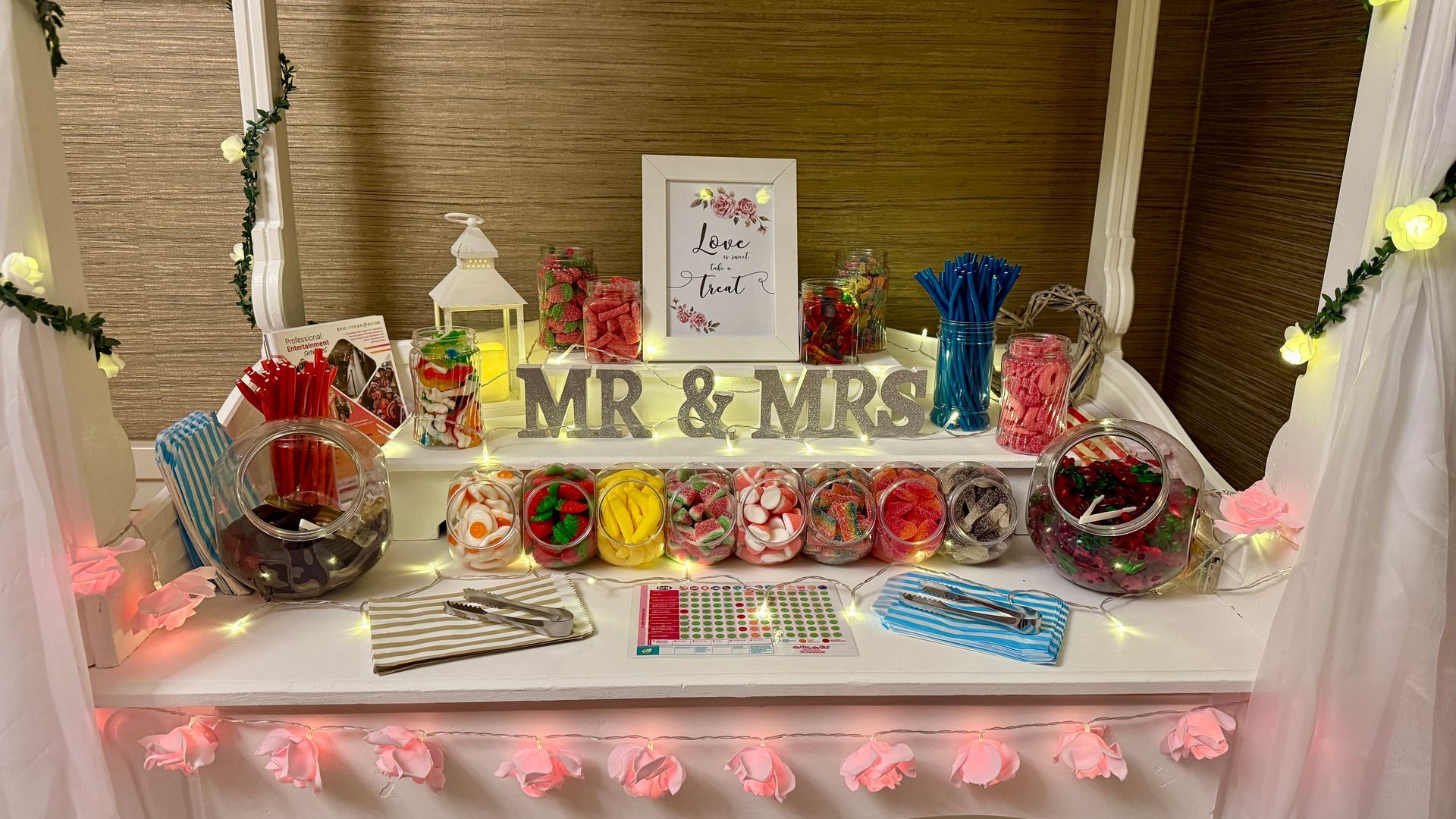 Candy cart at a wedding in Cork