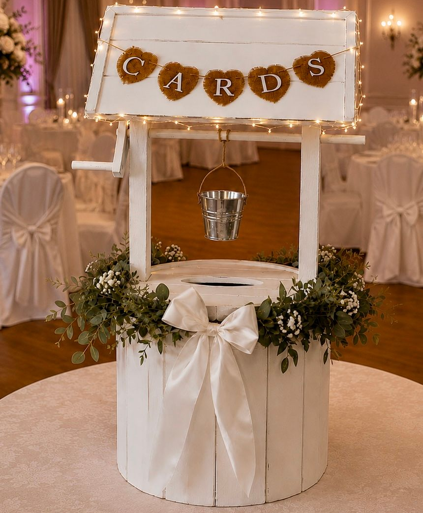 Wishing well post box at a wedding in Cork