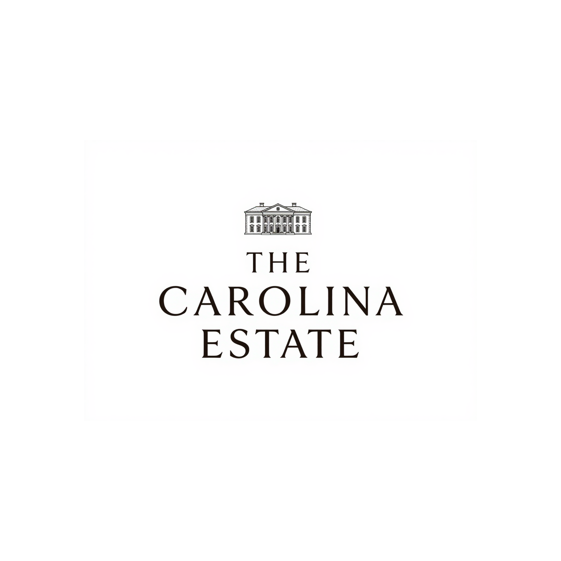 Logo for The Carolina Estate featuring a gold-colored building icon and text.