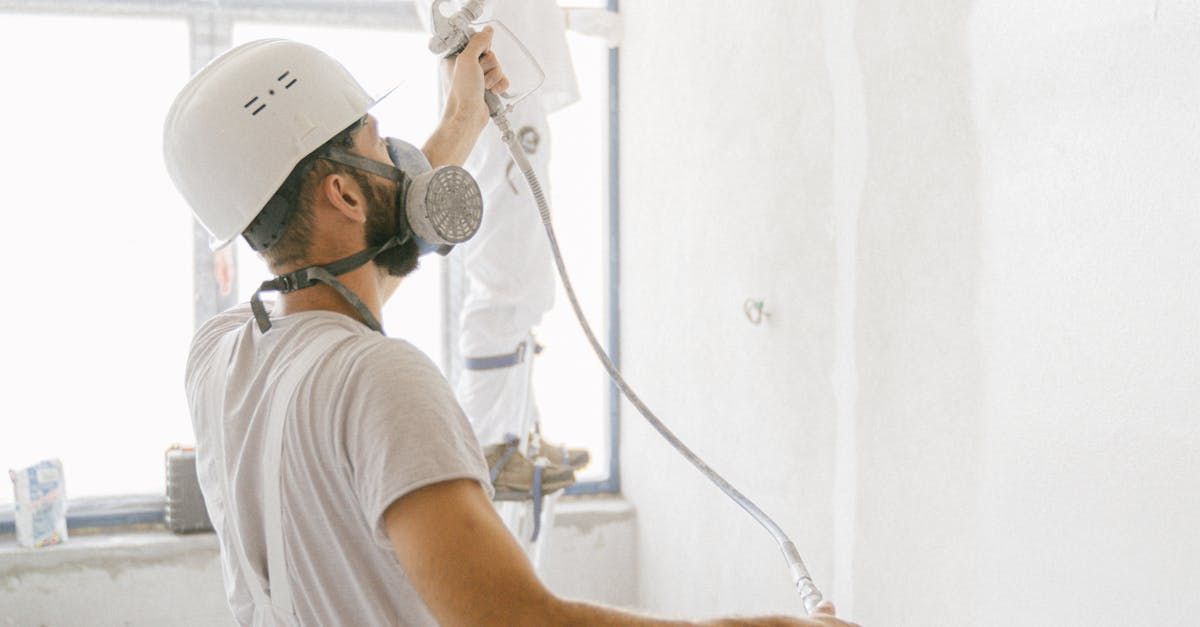 House painter working with a mask