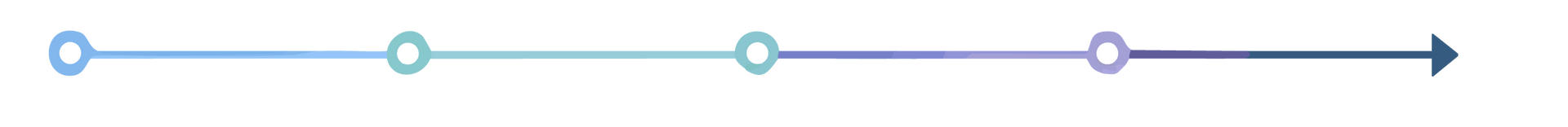A horizontal line of connected circles, the last with an arrow.