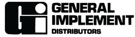 Logo for General Implement Distributors, black text on white.