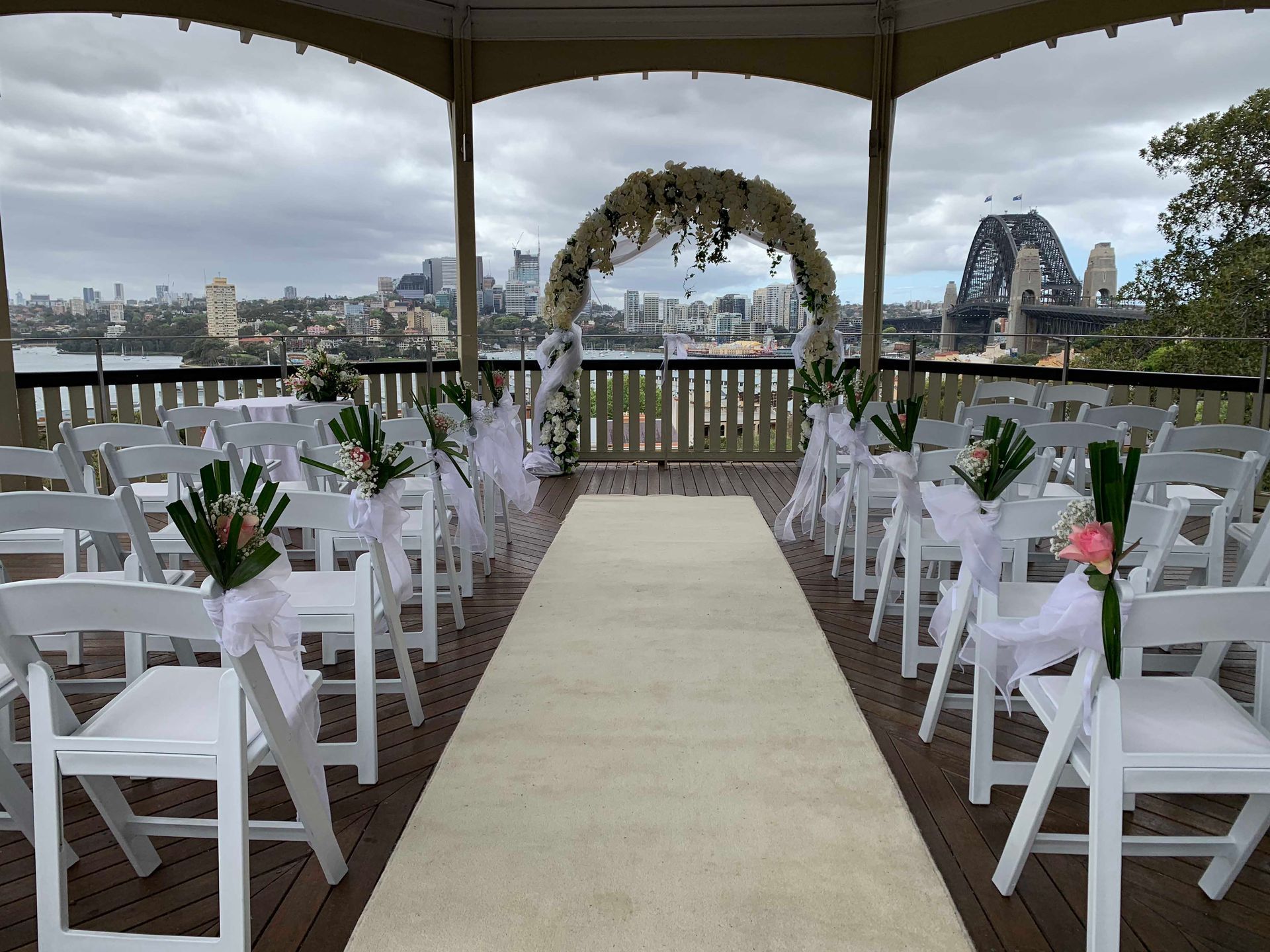 Chairs in Gazebo — Sydney, NSW — Affordable Chair Covers & Candelabras