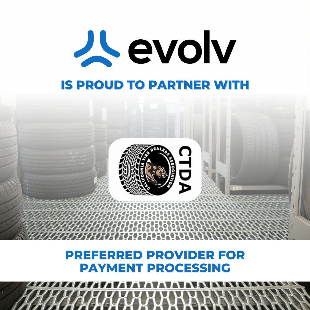 Evolv logo with text “is proud to partner with” and “preferred provider for payment processing,” plus CTDA logo