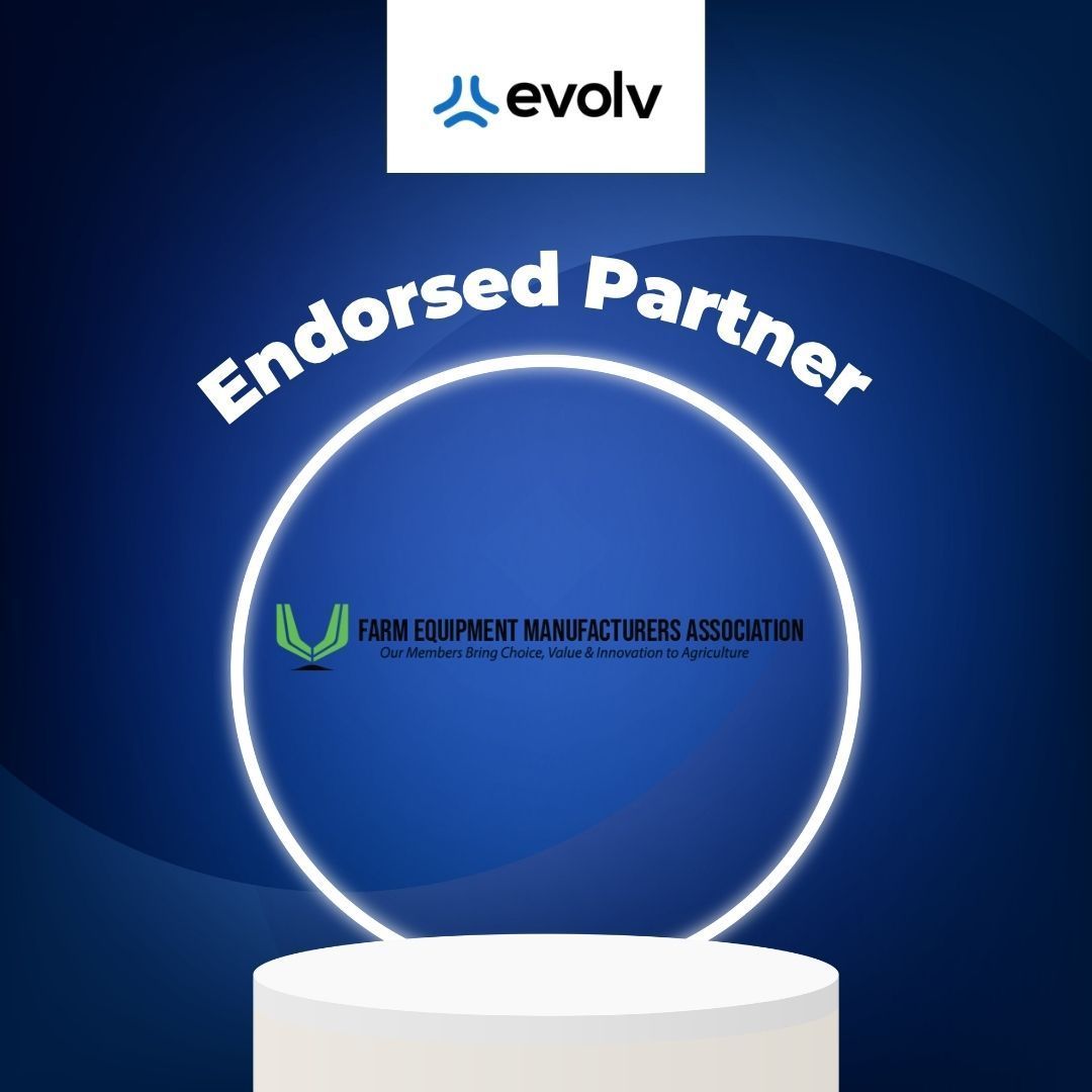 Blue badge graphic with Evolv logo, “Endorsed Partner” text, and glowing circular frame around another logo