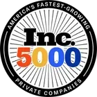 Inc. 5000 badge with black, white, and orange text reading “America’s Fastest-Growing Private Companies”
