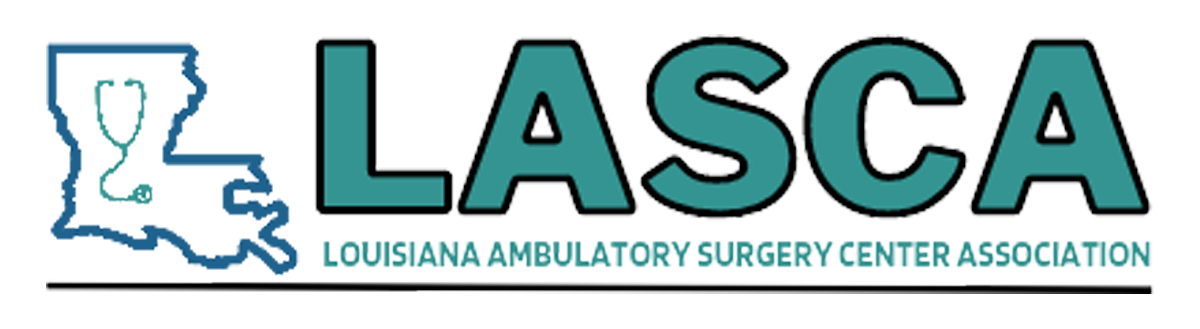 LASCA logo with Louisiana outline icon and teal text on a white background