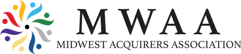 MWAA logo with colorful abstract symbol and text “Midwest Acquirers Association”