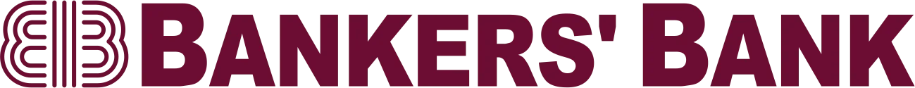 Bankers' Bank logo in burgundy with a stylized “B” icon