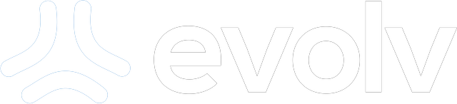 White “evolv” logo on a light background