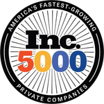 Inc. 5000 logo in black, red, orange, and blue with circular rays and “America’s Fastest-Growing Private Companies” text