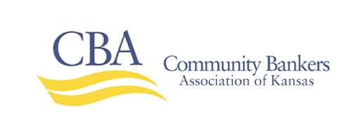 CBA logo with yellow swoosh and text “Community Bankers Association of Kansas”