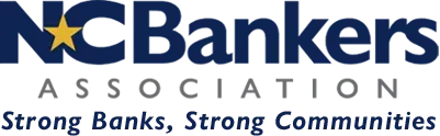NC Bankers Association logo with blue and gold star, tagline “Strong Banks, Strong Communities”