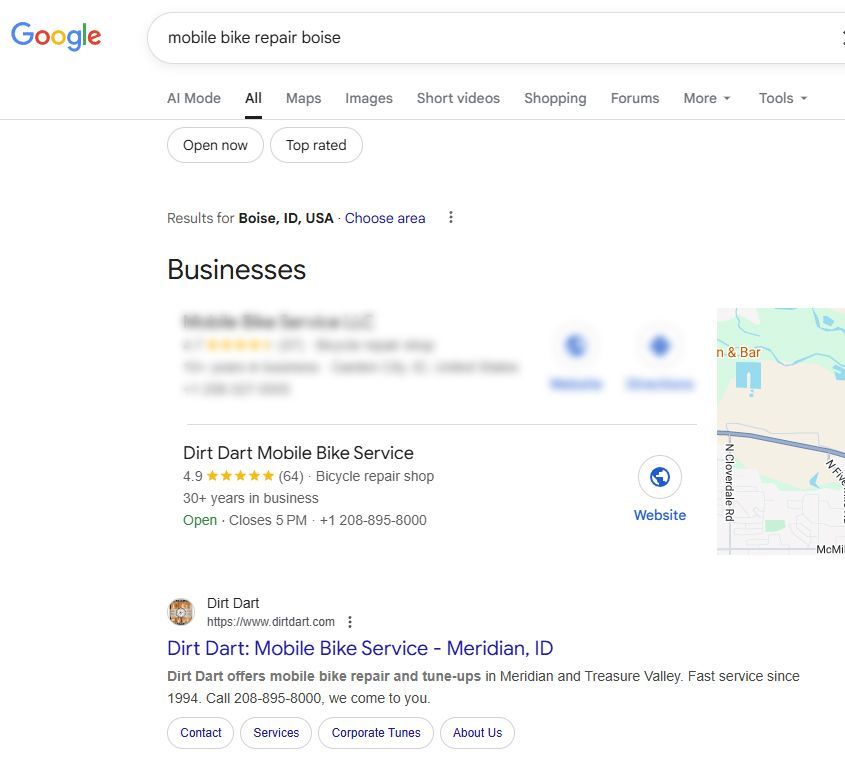 Google search results for 