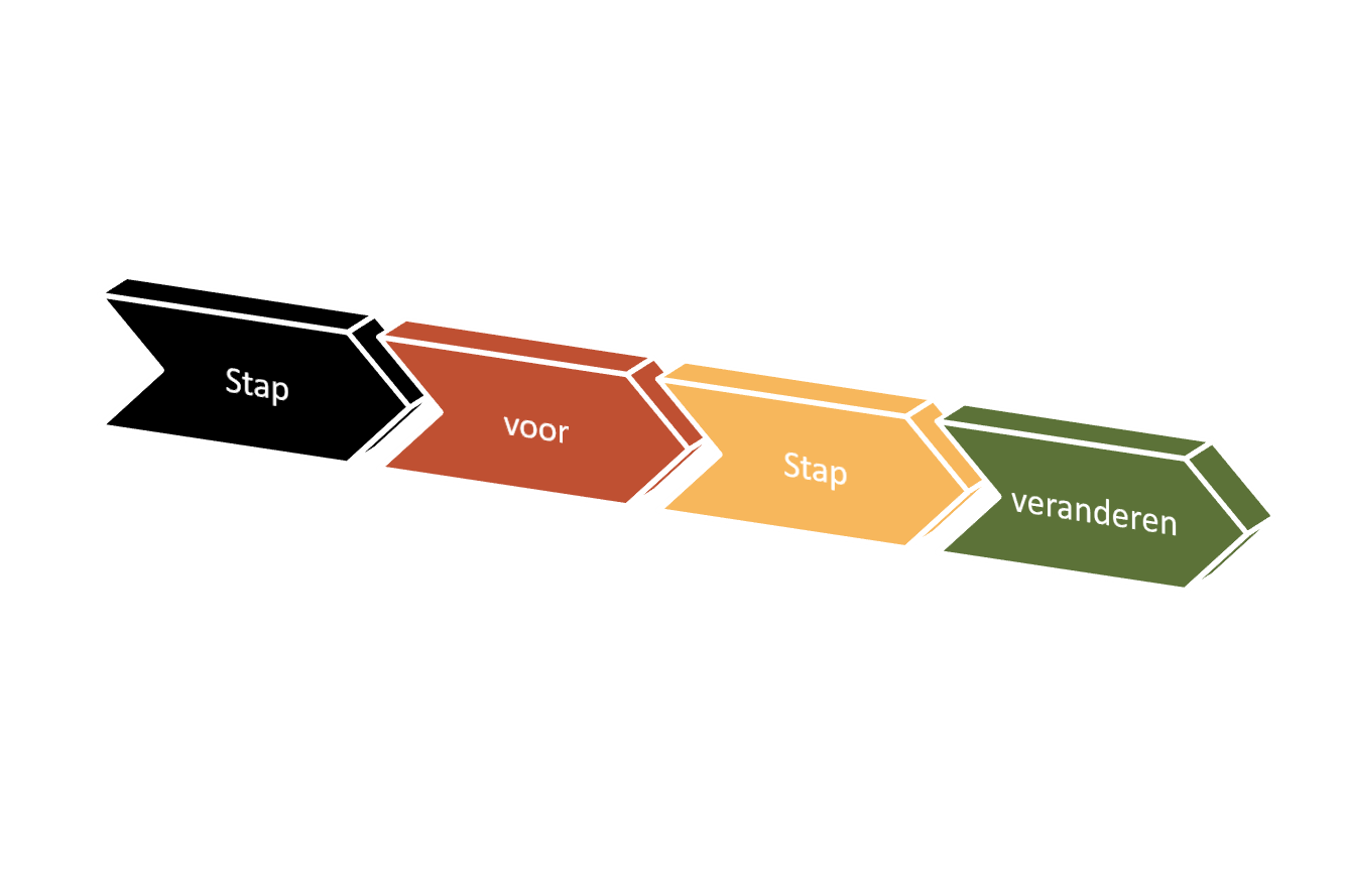 Een diagram van een proces met pijlen die in verschillende richtingen wijzen.