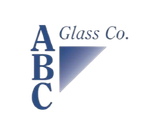 ABC Glass Co. logo with blue letters and a blue gradient triangle