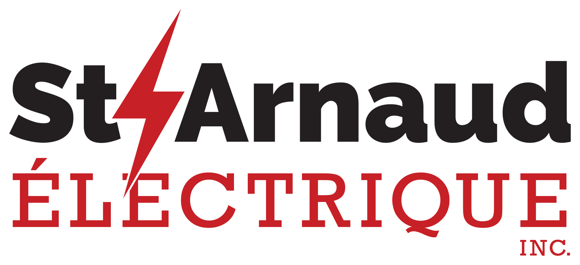 Le logo de st arnaud electrice inc. comporte un éclair.