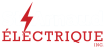 Un logo pour une entreprise appelée electricque inc. avec un éclair dessus.