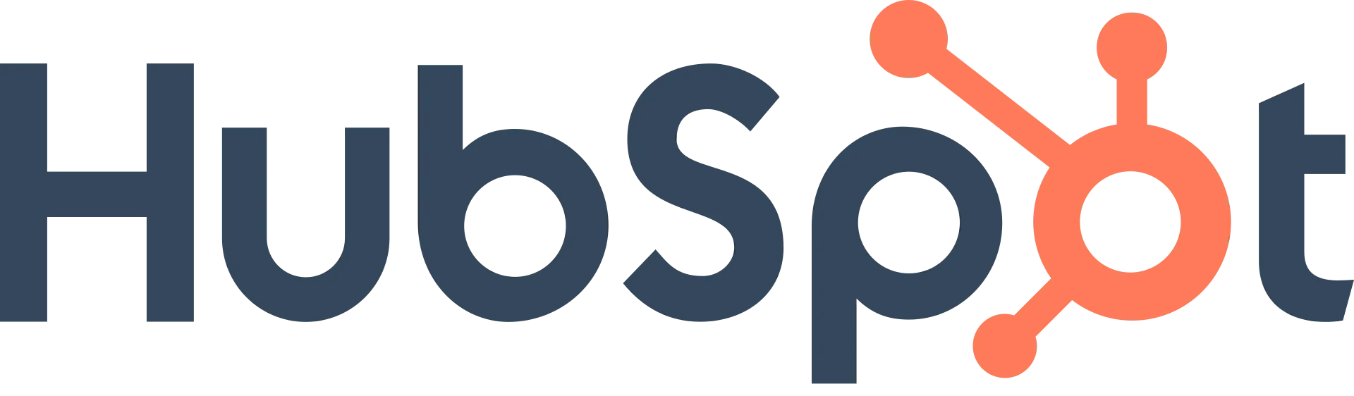 HubSpot logo in navy and orange with an orange sprocket icon